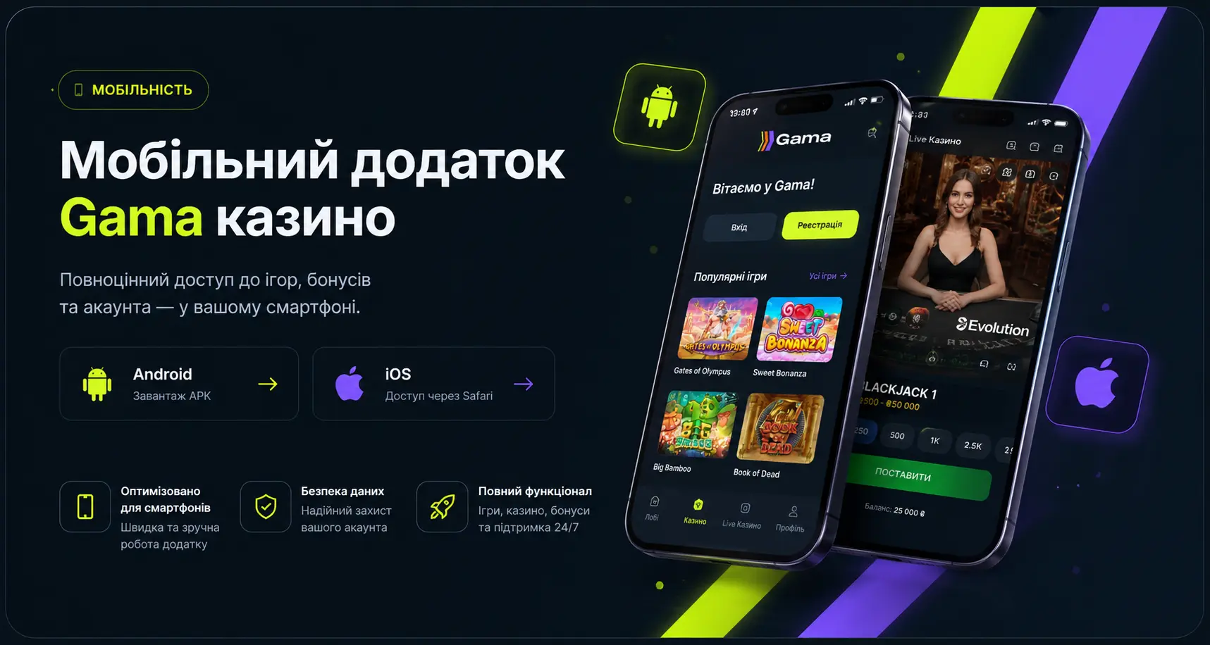 Gama казино мобільний додаток &mdash; завантаження APK на Android